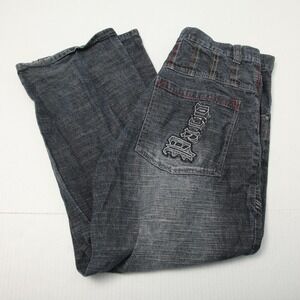 Vintage Paco Jeans Mens 38x33 Gray Wide Leg Relaxed Fit Denim Embroidered Y2K